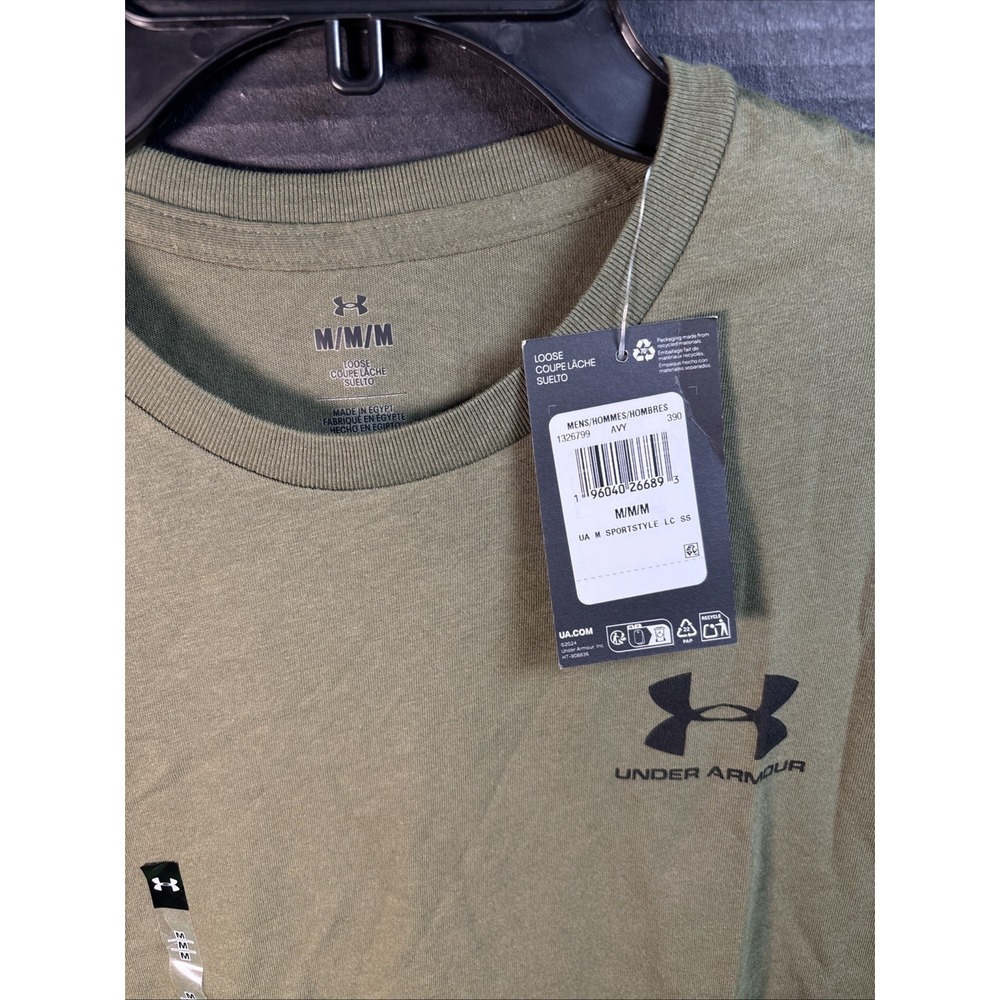 Under Armour Mens Sportstyle LC Short Sleeve Tee Green M 1326799-390 - Picture 3 of 4
